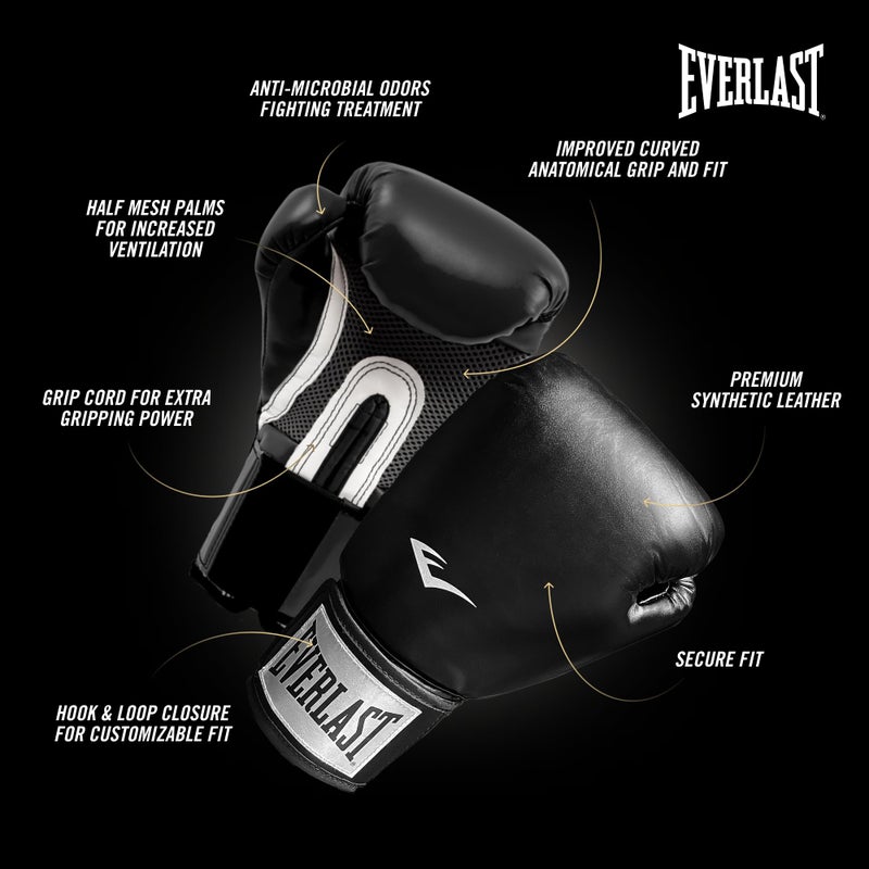 Everlast Prostyle 2 Boxing Gloves  Entry Level Training Gloves for Men and Women  Secure Fit Hook and Loop Closure & Ventilation  Heavy Bag & Speedbag Training 16 oz (Black) - Image 4